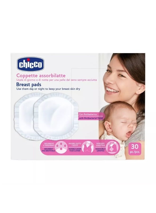 Chicco Breast Pads 30 Pcs | Antibacterial Finish | Ultra Absorbent and Breathable | Invisible Under Clothes | Individually Wrapped Nursing Pads for Comfort and Hygiene - Image 3