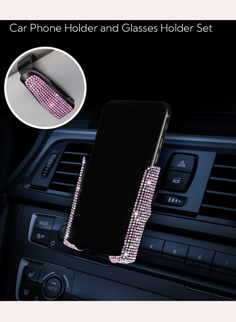 GO-DES Car Phone Holder and Glasses Holder Set Pink - Image 1