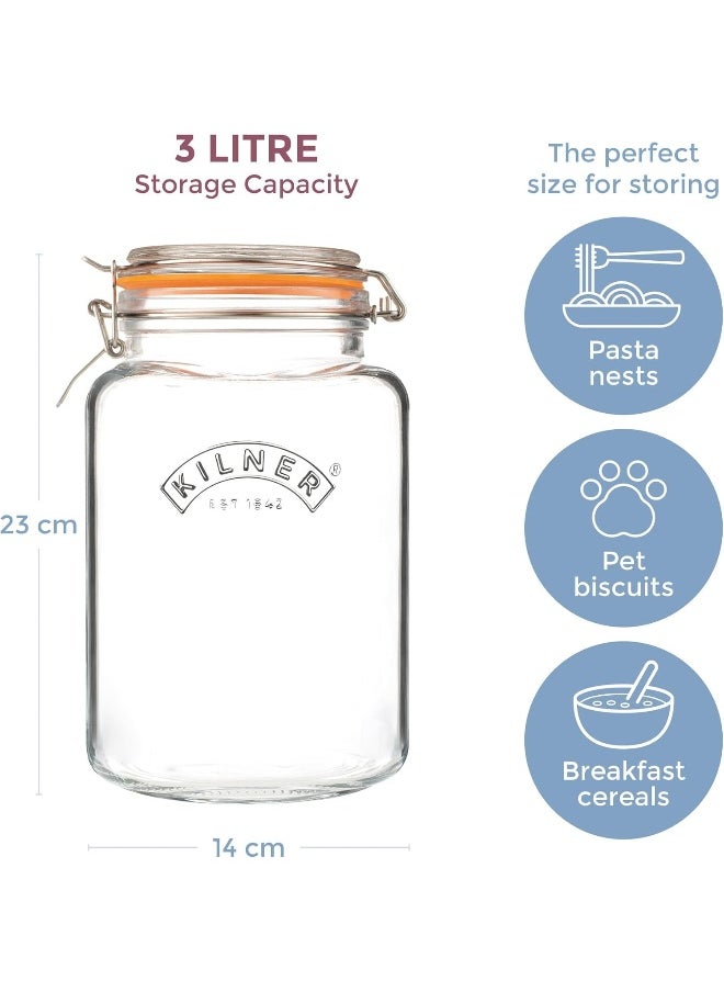 Kilner Kilner 3 Litre Square Clip Top Jar  - Image 5