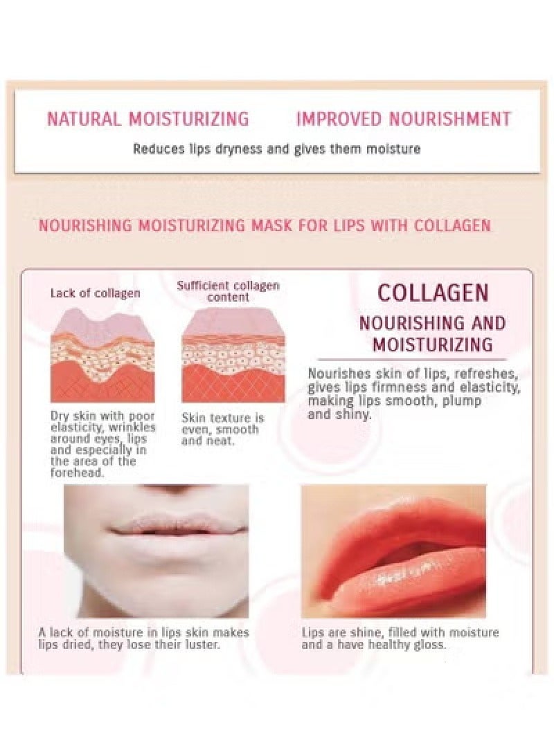 بيو أكوا قناع شفاه وردي كريستالي مغذي بالكولاجين، مرطب طبيعي لامع، ملمس ناعم، صحي ومرن - 5 قطع - Image 5