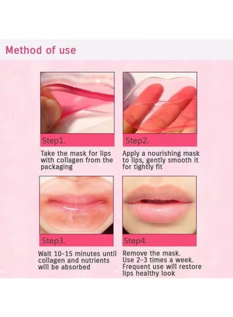 بيو أكوا قناع شفاه وردي كريستالي مغذي بالكولاجين، مرطب طبيعي لامع، ملمس ناعم، صحي ومرن - 5 قطع - Image 4