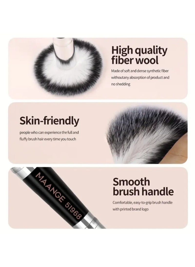 MAANGE - 4 Pcs Makeup Brush Set, Foundation, Blending, Nose and Eye Shadow Brushes, Soft Nylon Bristles, Dual-Ended Design, Portable Travel Makeup Brush Set - Image 1