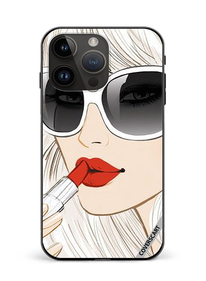 COVERSCART Protective Case Cover For Apple iPhone 15 Pro Girl Applying Red Lipstick Design Multicolour - Image 1