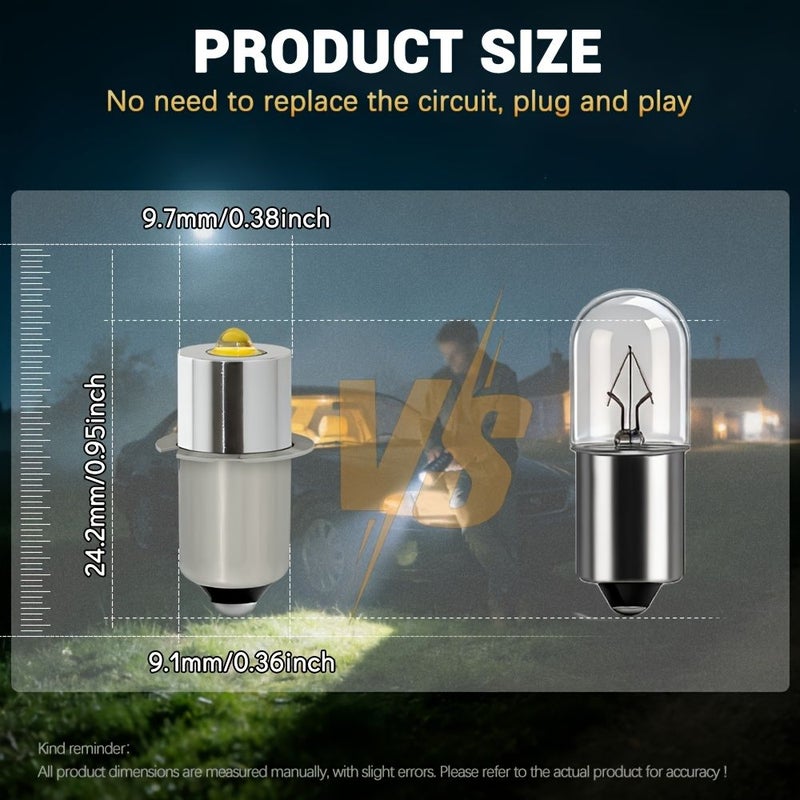 One LED Flashlight Bulb 6-24V White No Battery P13 5S PR2P Work Light Replacement DC3 24V - Image 2