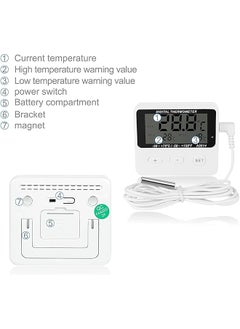 erorex Digital Wireless Fridge And Freezer Thermometer With Alarm Refrigerator Thermometer Digital Kitchen Fridge Lcd Display High And Low Temperature Alarm Extra Sensor 58°F +158° For Home Cafes  - Image 4