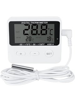 erorex Digital Wireless Fridge And Freezer Thermometer With Alarm Refrigerator Thermometer Digital Kitchen Fridge Lcd Display High And Low Temperature Alarm Extra Sensor 58°F +158° For Home Cafes  - Image 1