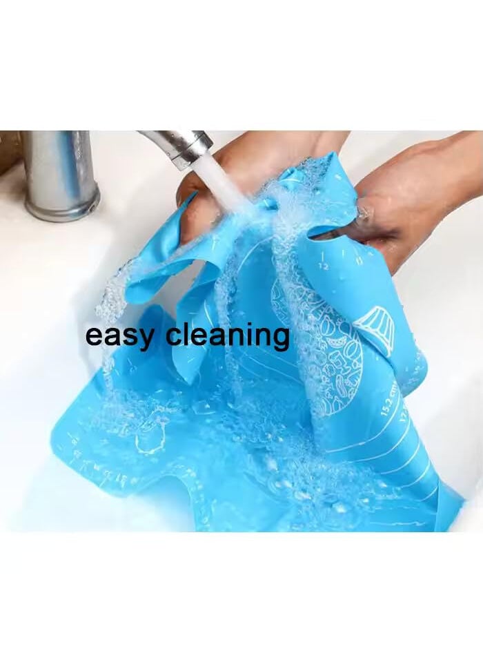 GALLY GALLY Silicone Baking Mat NonStick Atta Kneading Rolling Mat FoodGrade Flexible Roti Mat for Kitchen HeatResistant Durable 50x40cm Blue  - Image 3