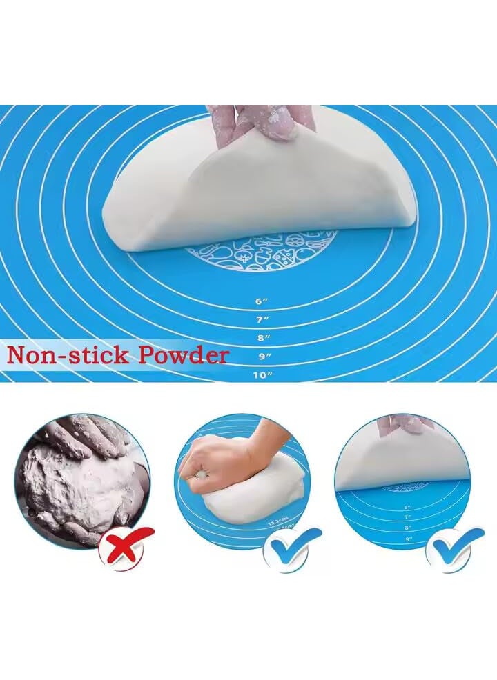 GALLY GALLY Silicone Baking Mat NonStick Atta Kneading Rolling Mat FoodGrade Flexible Roti Mat for Kitchen HeatResistant Durable 50x40cm Blue  - Image 5