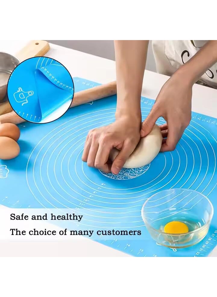 GALLY GALLY Silicone Baking Mat NonStick Atta Kneading Rolling Mat FoodGrade Flexible Roti Mat for Kitchen HeatResistant Durable 50x40cm Blue  - Image 4