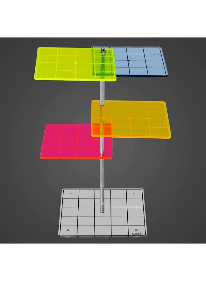 CZYY 3D Combat Risers Set Colored Acrylic Connected By Metal Pillars Flying Miniature Flight Stand With 1 Inch Squaregrid Great Wargame Space For D&D And Other Tabletop Rpg - Image 1