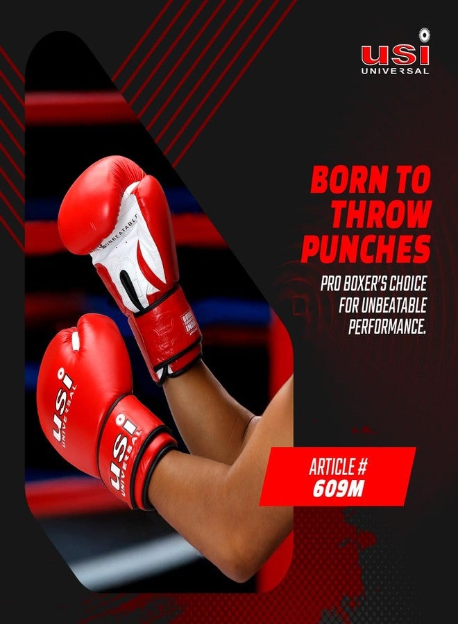 USI UNIVERSAL قفازات مسابقات الهواة من الاتحاد الدولي للملاكمة (أحمر، 12 أونصة) - Image 2