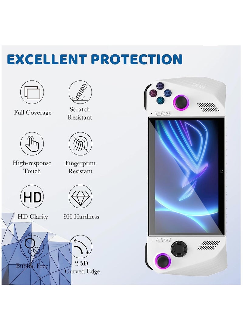 SYOSI [2packs] Full Coverage Screen Protector For Rog Ally, Tempered Glass Screen Protector, Anti-Scratch, Ultra HD,9H Hardness, Anti-Fingerprint, Bubble Free Screen Protector for Rog Ally Handheld Game. - Image 2