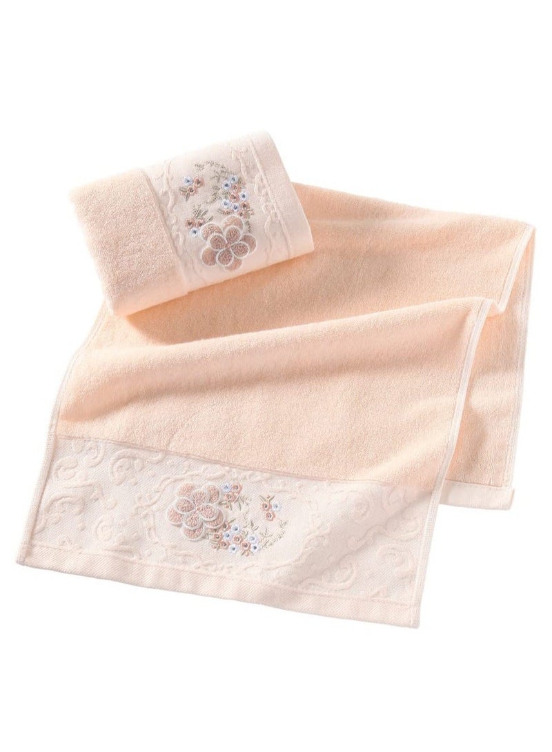 XiuWoo Bath Towels Soft Cotton, 100% Cotton Anti Odor Family Towels, Highly Absorbent Quick-Drying Lightweight Spa Towel for Bathroom (Pink)  - Image 2