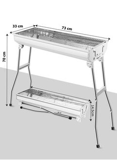 شواية فحم محمولة مع أرجل قابلة للطي، مصنوعة من الفولاذ المقاوم للصدأ، 33 × 70 × 73 سم، سهلة التجميع، مساحة طهي كبيرة مع تهوية للتخييم والنزهات والشواء في الهواء الطلق - pzsku/ZFCD0E6F304B79E184BA0Z/45/_/1726148513/9d15ee9d-e52b-4528-abf3-79fbbbb2ad4e