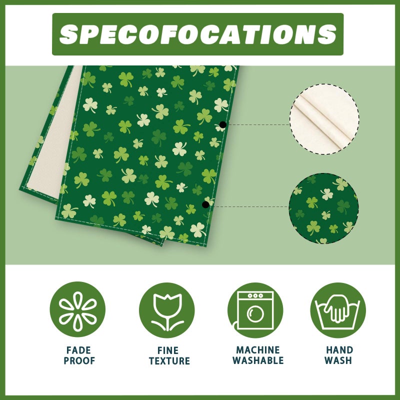 XCHI Green Shamrocks St. Patrick's Day Table Runner Table Decoration for Party Home Kitchen Dining Holiday Decor 13x72 Inch - Image 5