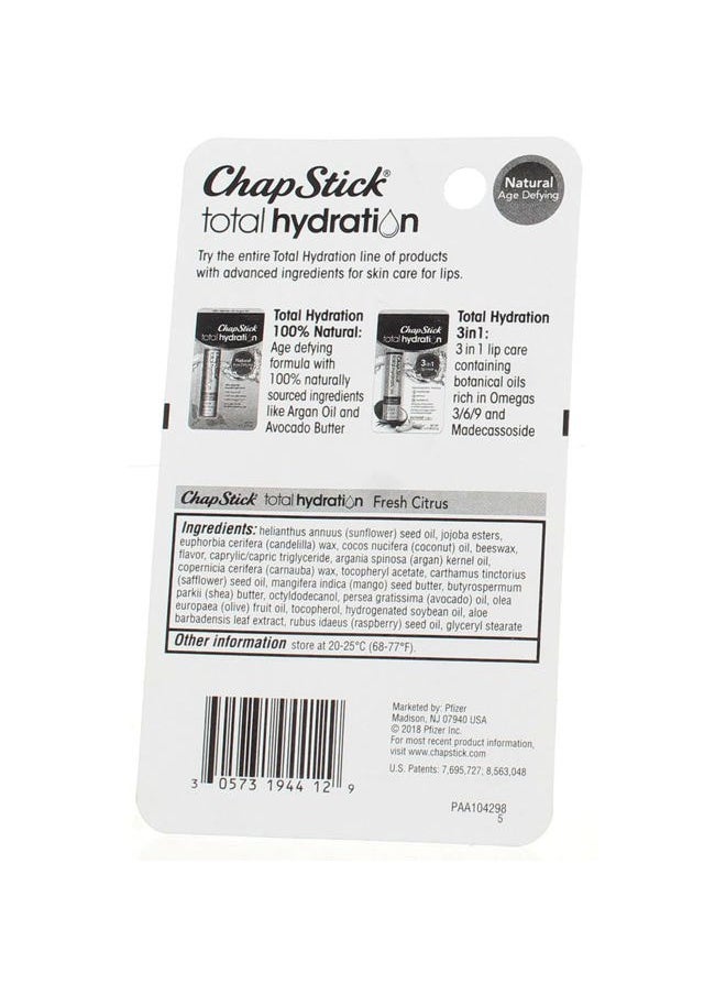 chapstick Total Hydration Lip Care Balm, Fresh Citrus 0.12 oz ( Pack of 3)  - Image 3