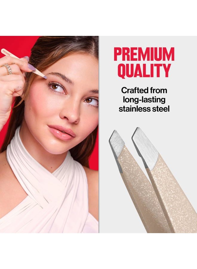 Revlon Designer Series Slant Tweezer, High Precision Tweezer, Made With Long Lasting Stainless Steel, 1 count - Image 5