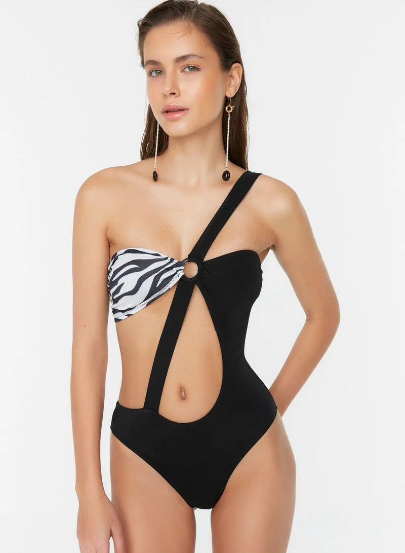 trendyol Colorblock Cut Out Detail Swimsuit