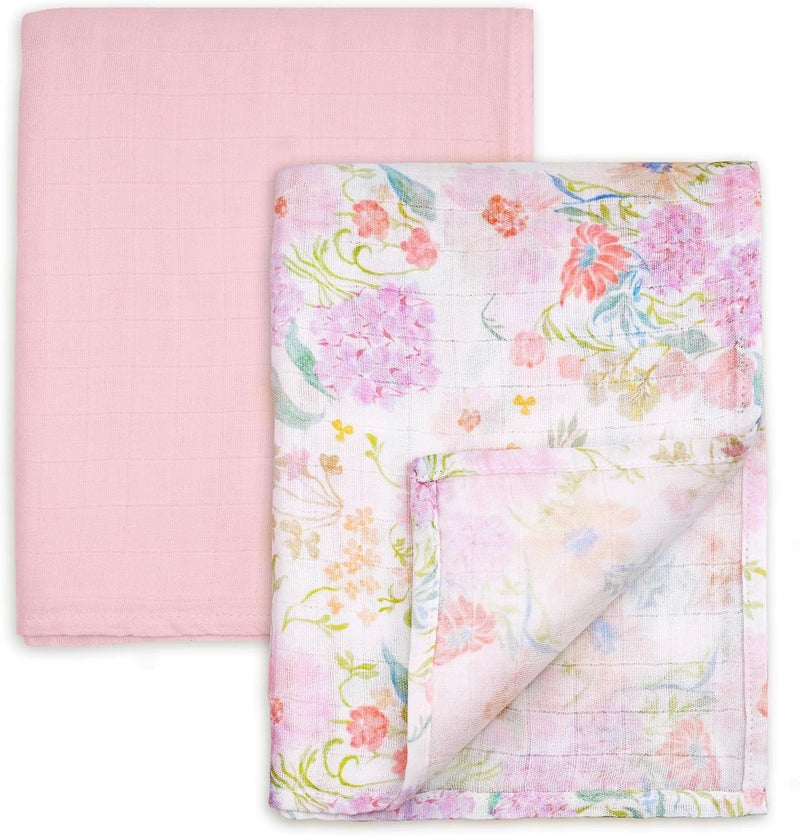 Muslin Swaddle Blankets 2-Pack - Floral Dream Design - Image 1
