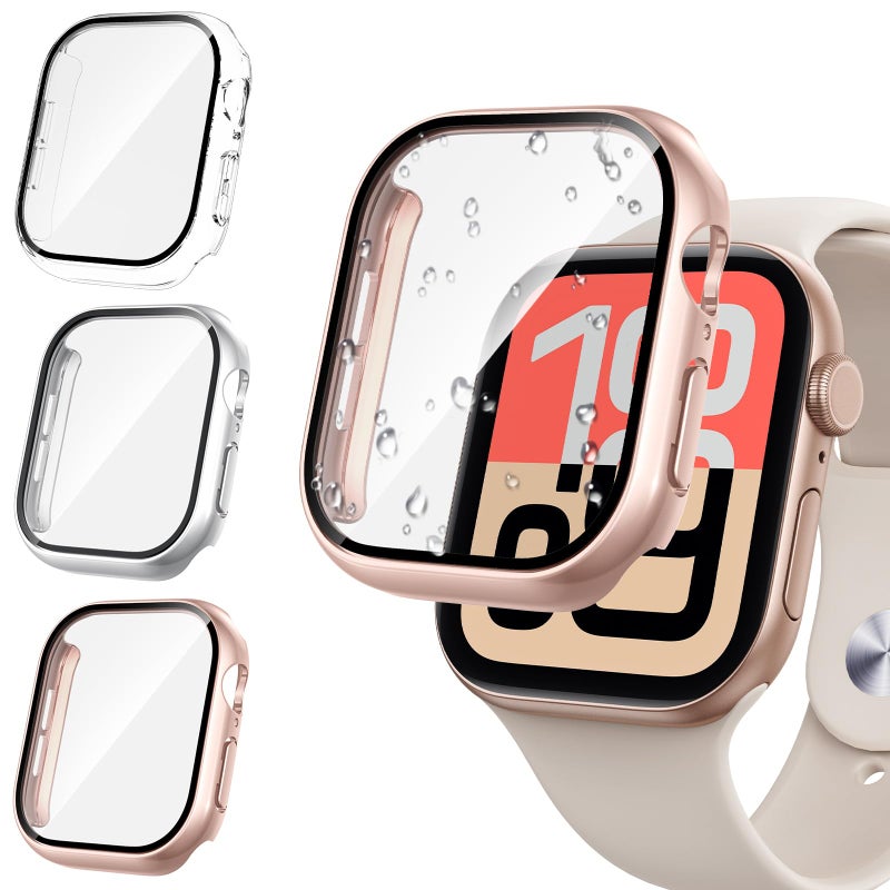Tensea [3PCS for Apple Watch Screen Protector Case 40mm SE 3/SE 2rd Generation/SE/Series 6/5/4 Accessories, iWatch Protective Face Cover for Women Men, Bumper Tempered Glass for iPhone Watch 40 mm - Image 1
