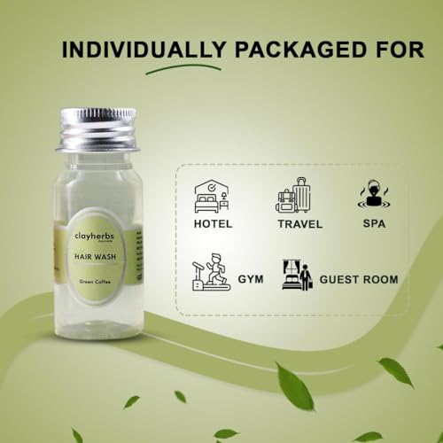 Clayherbs (35ml) Pack Of (100) Bulk Mini Hair Wash, Hotel Toiletries Shampoo, Travel Size Toiletry Kit, Guest Amenities, Spa and Saloon Shampoo - Image 4