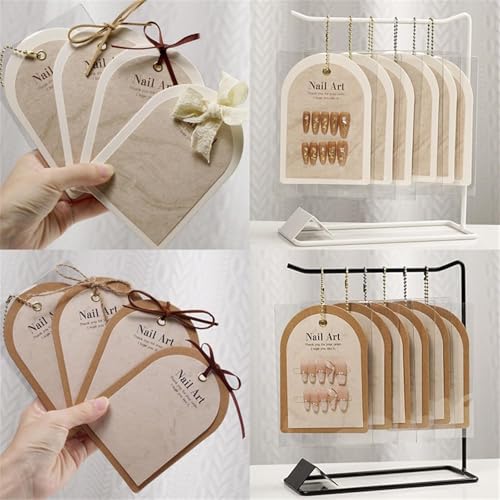 THR3E STROKES 10PCS Ins Press OnNail Packaging Nail Gel Polish Sample Display Nail Art Background Card Dustproof Bag With Tie Bags - Image 1