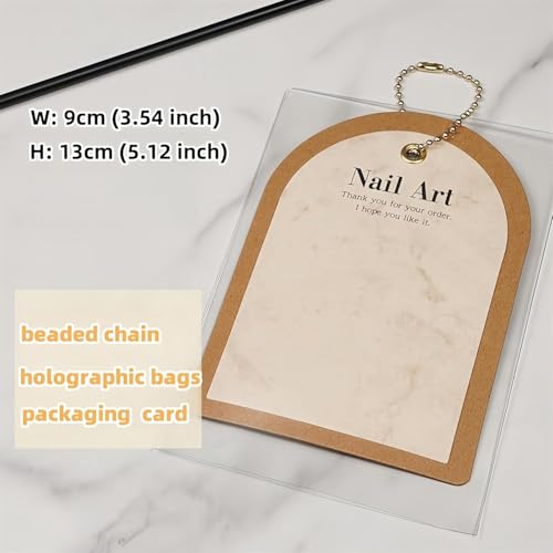 THR3E STROKES 10PCS Ins Press OnNail Packaging Nail Gel Polish Sample Display Nail Art Background Card Dustproof Bag With Tie Bags - Image 5