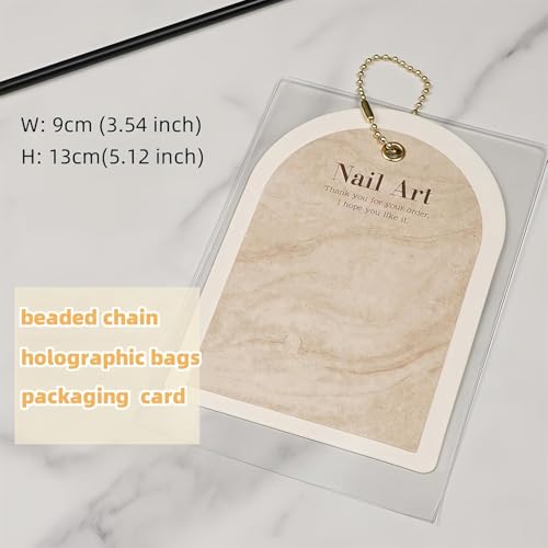 THR3E STROKES 10PCS Ins Press OnNail Packaging Nail Gel Polish Sample Display Nail Art Background Card Dustproof Bag With Tie Bags - Image 4