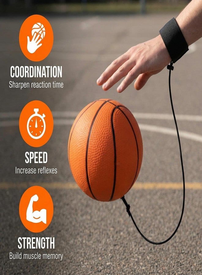 Essivox Basketball Wrist Return Ball, Sports Training Rubber Bouncy Ball on Elastic String, 2.36 Inch, for Exercise and Training - Image 5