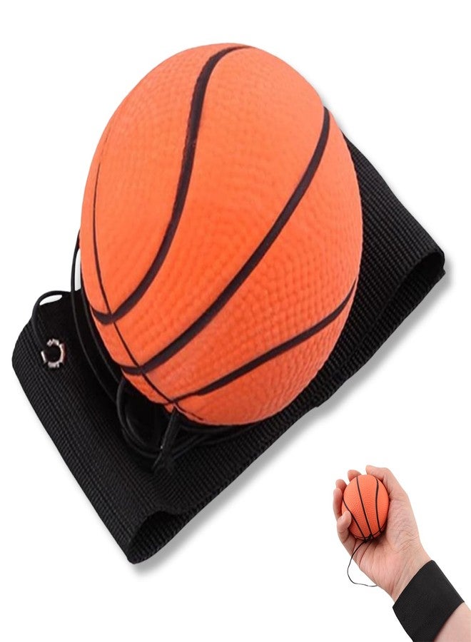Essivox Basketball Wrist Return Ball, Sports Training Rubber Bouncy Ball on Elastic String, 2.36 Inch, for Exercise and Training - Image 1