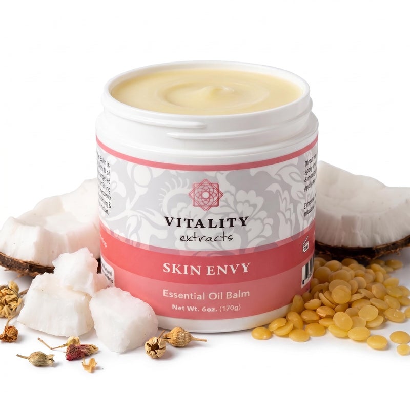 Vitality Extracts Skin Envy Essential Oil Balm 6oz Moisturizer Beeswax Vitamin A Skin Care All Natural Coconut Oil - Image 2