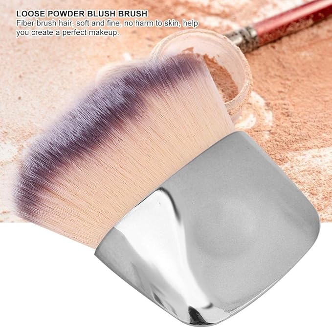 ANGGREK Mini Makeup Brush Soft Hair Bulk Powder Blush Brush Foundation Brush Beauty Tool for Mixing Liquid Cream or Powder Cosmetics Silver - Image 4