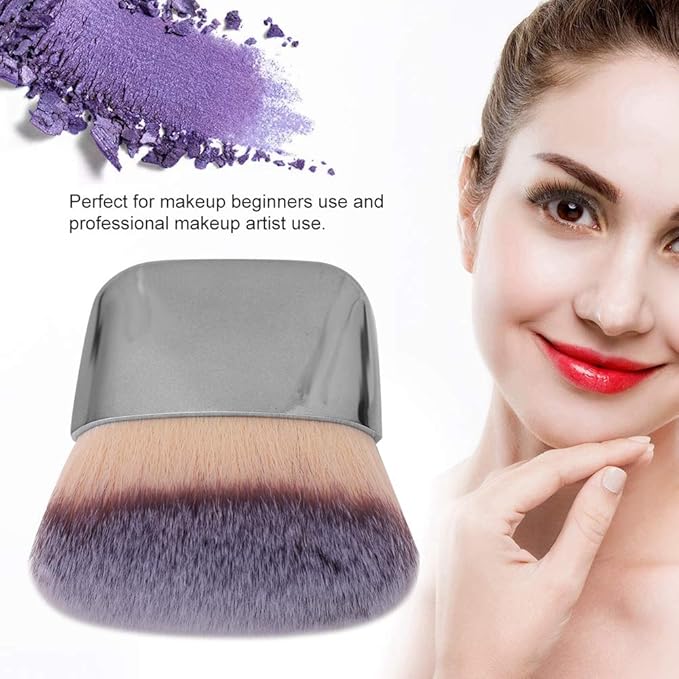 ANGGREK Mini Makeup Brush Soft Hair Bulk Powder Blush Brush Foundation Brush Beauty Tool for Mixing Liquid Cream or Powder Cosmetics Silver - Image 5