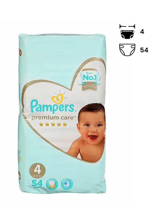 Pampers Premium Care Regular Diaper, Size 4, 9-14 Kg, 54 Count - Image 1