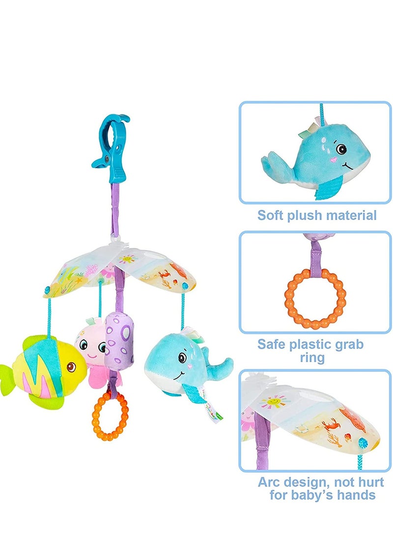 Baby Toys Clipped on Car Seat and Stroller Toys with Hanging Rattles, Sensory Toys for Infants, Suitable for Boys and Girls Over 3 Months - Image 4