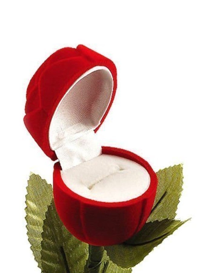Suvasane Jewellery Red Velvet Rose Ring Vanity Box (Without Ring) For Valentine's Day Gift Propose, Rose Day, Marriage Ceremony, Engagement | (Red) - Pack of 20 - Image 2