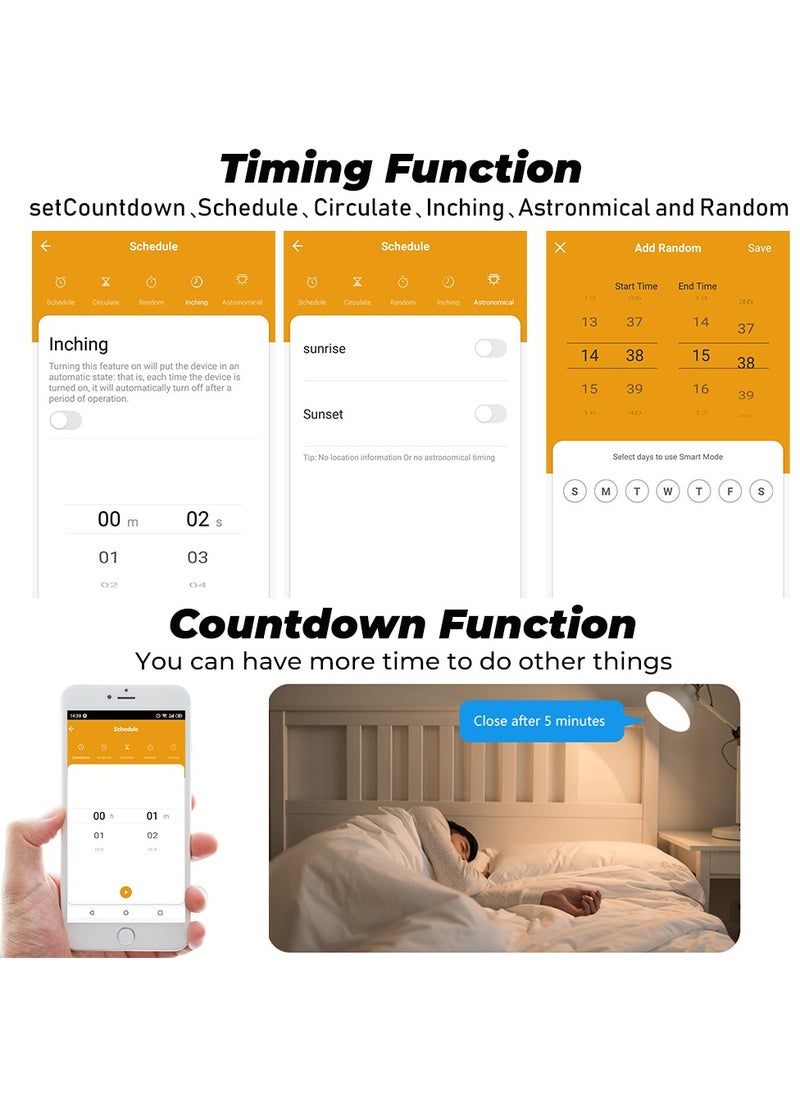 يان تي - قابس ذكي 20 أمبير عبر واي فاي مع جدولة توقيت، متوافق مع أليكسا وجوجل هوم، لون أسود (قطعتان). - Image 1