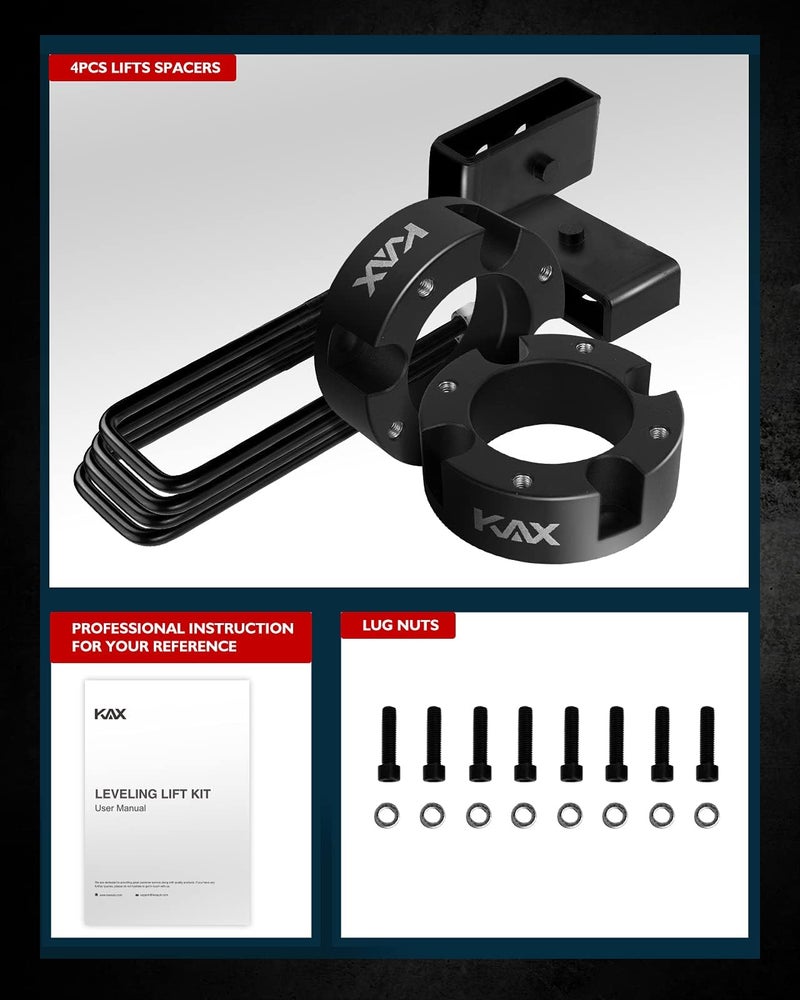 KAX Leveling Lift Kit Fit for Tundra, 3" Front and 2" Rear Leveling Kit Fit for Toyota Tundra 2007-2021 2WD 4WD, Suspensions Front Struts Spacer - Image 3