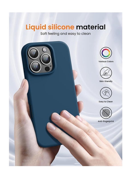 Compatible with iPhone 16 Pro Max Case 6.9", Slim Liquid Silicone 3 Layers Soft Gel Rubber Shockproof Protective Case with Anti-Scratch Microfiber Lining