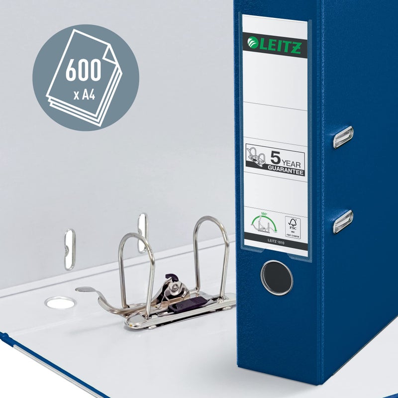 LEITZ مجلد أوروبي بحجم A4 من ليزت، 2 حلقة، 3 إنش، قماش مميز، أزرق (1010-BL) - Image 3