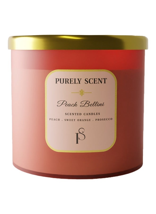 PURELY SCENT Peach Bellini Soy Wax Scented Candles, 100% Pure Soy Wax and Vegetable Wax, 92 Hours Burn Time, Fragrant Candles for Home, Office, Scented Candle for Aromatherapy, 14.1 Oz/400 Grams  - Image 3