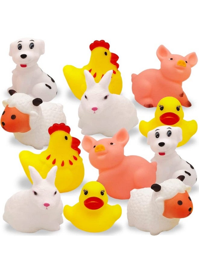 ArtCreativity Vinyl Farm Animals, Pack of 12 Assorted Squeezable Toys, Farm Birthday Party Favors for Kids, Fun Bath Tub and Pool Toys for Children, Educational Learning Aids for Boys and Girls - Image 1