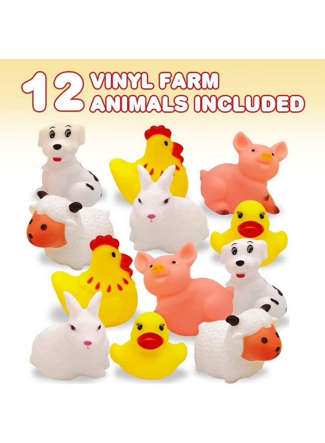 ArtCreativity Vinyl Farm Animals, Pack of 12 Assorted Squeezable Toys, Farm Birthday Party Favors for Kids, Fun Bath Tub and Pool Toys for Children, Educational Learning Aids for Boys and Girls - Image 2