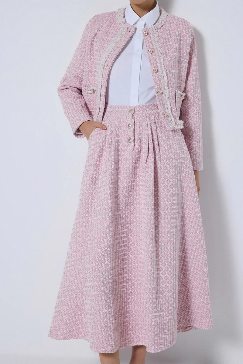 توتشي Jacket Skirt Tweed Suit