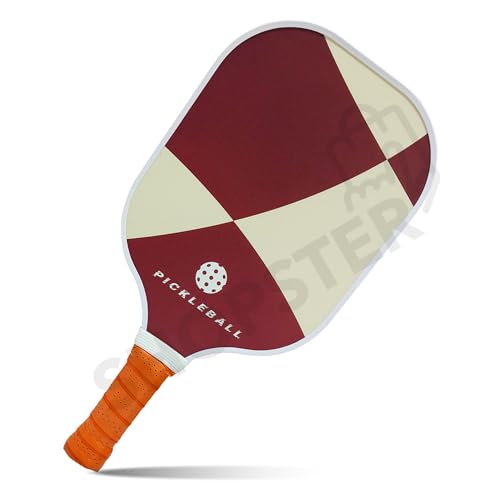 Shopster Lightweight Fiberglass Pickleball Paddle with Polypropylene Honeycomb Core & Anti-Slip Sweat Comfortable Grip for Men Women, Single Racket - White - Image 1