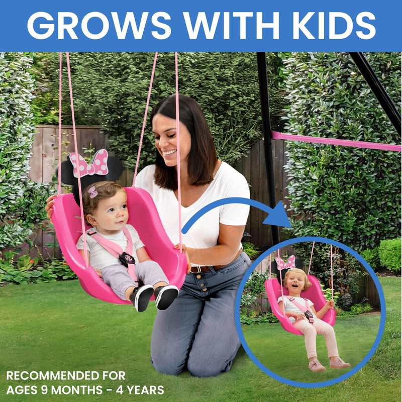Delta CHILDREN Disney Minnie Mouse 2-in-1 Outdoor Swing by Delta Children â€“ for Babies and Toddlers â€“ Full Bucket Seat - Image 3