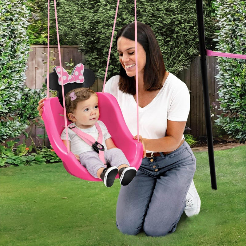 Delta CHILDREN Disney Minnie Mouse 2-in-1 Outdoor Swing by Delta Children â€“ for Babies and Toddlers â€“ Full Bucket Seat - Image 2