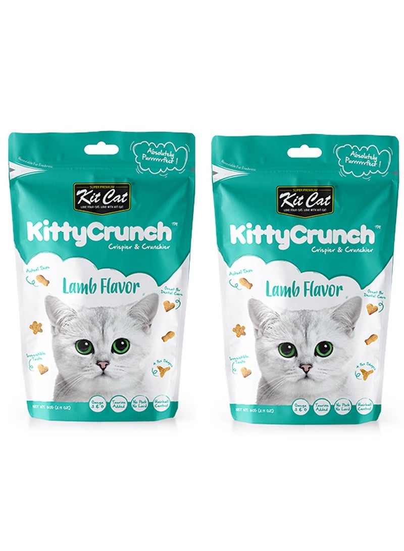 كيت كات عبوة من قطعتين من حلوى القطط بنكهة لحم الضأن من Kitty Crunch، 60 جم - Image 1