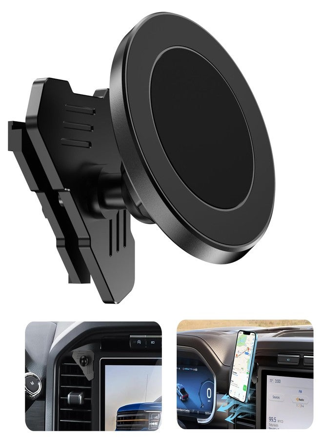 Surfcabin CNC Magnetic Truck Air Vent Phone Holder, Metal Phone Mount Cradles for F150, Compatible with Ford F150 2021-2025 & Super Duty F250 F350 F450 2021-2025 and Most Cellphones - Image 1