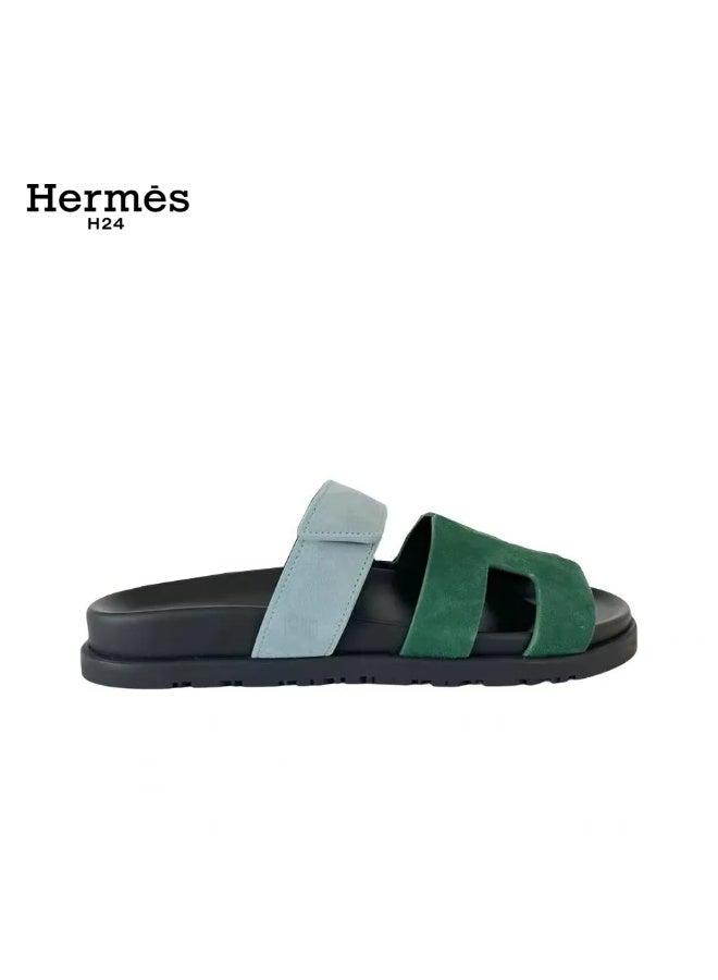 Hermes H24 صندل ”H24 Chypre“ من هيرميس للنساء، مزود بشريط فيلكرو – أخضر - Image 3